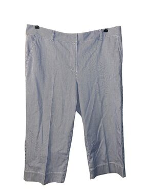 Talbots Blue & White Striped Wide Crop Capris Size 14P